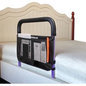 Bedrails voor ouderen volwassenen veiligheid verstelbare hoogte opslag zak assistent ondersteuning zijleuningen voor senioren burgers glijbanen onder matras riet bed guard bed handgrepen bars (paars)