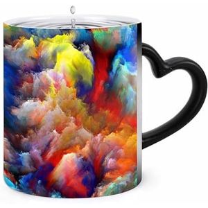 Kleurrijke Wolken Koffie Mok 11oz Kleur Veranderende Mokken Hartvormige Handvat Warmtegevoelige Verkleuring Cups