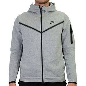 Nike Tech Full Zip Sweatshirt voor heren, dark grey heather/zwart, XL