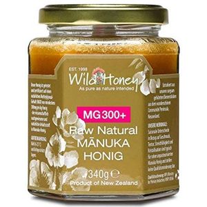 WILD HONEY - Raw Natural Manuka Honing MGO 300+ 340 g in glas I het origineel I bekend door TV sterrenkok I laboratoriumverslagen en certificaten online