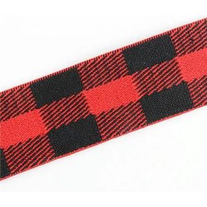 Elastiekjes 25 mm multirole rubberen band camouflage rooster streep elastisch lint naaimateriaal voor shorts rok trouse 1 meter-rood zwart-25mm-1M