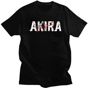Japan Anime Neo Tokyo Akira T-shirt voor heren, puur katoen, jaren 80, Science Fiction Manga T-shirt, ronde hals, korte mouwen, T-shirt, zwart, 3XL