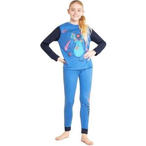 Disney Lilo en Stitch pyjama voor meisjes, lang, kinderpyjama voor meisjes van 6 - 14 jaar, in tweedelige set, blauw, 9-10 Jaar