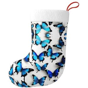 MGGAklp Veel Blauwe Vlinders Print Kerst Kousen Snoep Zakken Voor Familie Vakantie Party Kerstboom Decoraties