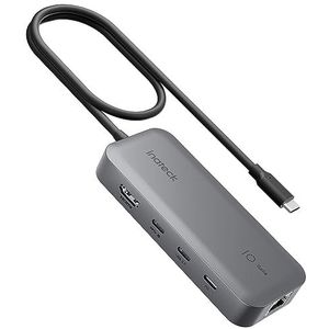 Inateck 10-in-1 USB C-hub, 4K 60Hz HDMI docking station, USB C video + data, 100W PD, 10Gbps 2 USB 3.2 C, 2 USB 3.0 A, RJ45 Ethernet, SD/TF, 50 cm kabel, voor Windows 7/10/11, Linux, MacOS 10.2,