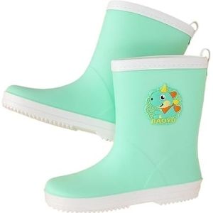 Regenschoenen for jongens en meisjes, regenlaarzen, waterdichte schoenen, antislip regenlaarzen(Color:Green,Size:18.5CM)