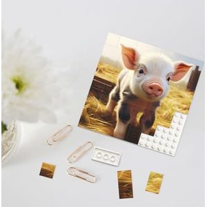 Bouwsteenpuzzel Gepersonaliseerde Bouwstenen Vierkante Puzzels Leuke Boerderij Dier Bouwsteen Blok Blok voor Volwassenen Blok Puzzel voor Home Decor 3D Baksteen Puzzel Bakstenen Fotolijst