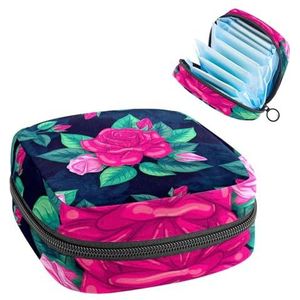 Opbergtas voor maandverband, menstruatiekit tas voor school, menstruatiecup zakje, maandverband organizer, mooie natuurlijke roze bloemen