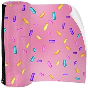 Potlood Case Pen Tas Houder met Rits Coin Organizer Tassen Make-up Cosmetische Pouch voor Vrouwen Tiener Meisjes Jongens Kinderen, Roze Donut Glazuur