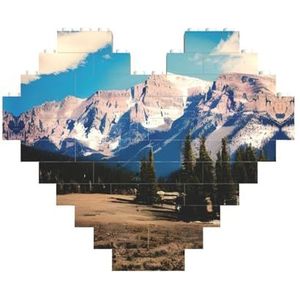 Rocky Mountains legpuzzel - hartvormige bouwstenen puzzel-leuk en stressverlichtend puzzelspel