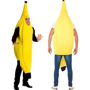 TULDYS Spoof Bananenpak Cosplay Kostuum Show Kostuum Party Kostuum Maskerade Bal Halloween Kostuum Geel-Banaan Maat voor Volwassenen