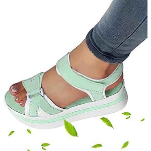 Casual wandelsandalen voor dames - Casual schoenen met plateauzolen,Zachte platte lage dikke zool sandalen strand voor kamperen Xinme