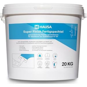 HAUSA Super Finish Spatelmassa, kant-en-klare plamuur, fijnpleisters, gipspachtel, gipsspatel, Q1-Q4, wit, 20 kg