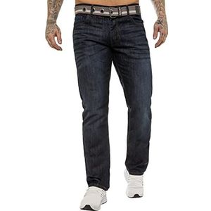 989Zé Enzo herenbroeken Classic Fit werkbroek jeans met een riem EZ399 DONKERBLAUWW 40W / 30L