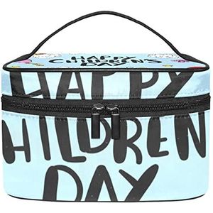 Blauw ontwerp make-up organizer tas, reismake-up tas organizer case draagbare cosmetische tas voor vrouwen en meisjes toiletartikelen, Meerkleurig, 22.5x15x13.8cm/8.9x5.9x5.4in