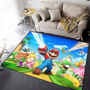 TANOHA Tapijt 3D Super Mario patroon, zachte Flannel tapijt voor woonkamer Slaapkamer Decoratie, vloer Mat voor kinderen kamer Keuken hal eetkamer,50 * 80cm