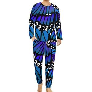 Monarch Butterfly Wings comfortabele herenpyjama set ronde hals lange mouwen loungewear met zakken 6XL