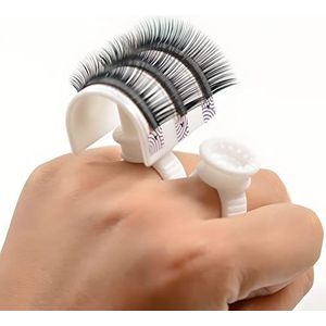 XXL Lashes Bridge Ring for Eyelashes, Eyelash Holder U Ring with Glue Cup for Eyelash Extension, U Shape Eyelash Ring, Glue Ring Cup U Shape Eyelash Holder Palette