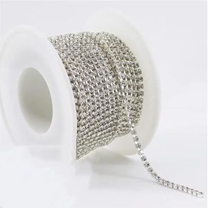 10 Yards/Roll Crystal Strass Ketting Trim Zilver Strass Ketting Kleding Naaien Accessoires