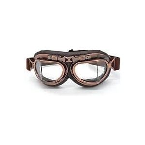Motorbril, crossmotorbril vintage lederen motorbril piloot motor retro helm brillen bril (kleur: heldere lens)