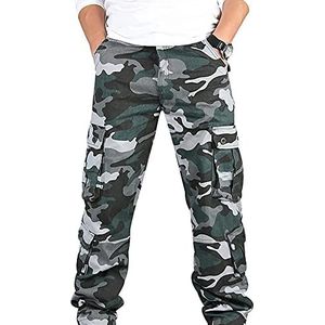 Cargobroeken voor heren - outdoor werkbroek, Outdoor Combat broek met 8 zakken - werkbroek voor heren(Blue,3XL)