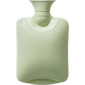 Warmwaterkruik Luxe Warmwaterzak Met Grote Capaciteit Voor Pijnbestrijding Nekkrampen In De Nek, Gezellige Bedverwarmers Van Imitatiebont Kruik Warm Winter (Color : Grün, Size : 2L)