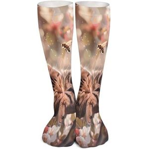 Kat Knie Hoge Sokken Print Lange Kousen Buis Sokken Over Knie Sokken Casual Strakke Hoge Kousen Boot 46cm