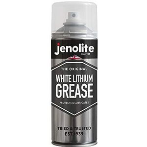 JENOLITE Wit Lithium Grease Aerosol | Langdurig Smeermiddel | Verminder wrijving en slijtage op metalen onderdelen | 400ml