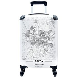 MuchoWow® Koffer - Stadskaart Breda - Past binnen 55x40x20 cm en 55x35x25 cm - Handbagage - Trolley - Fotokoffer - Cabin Size - Print