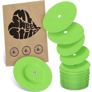 MySweetStitch | Pleister voor de Freestyle Libre 1 & 2 Sensor met VENTILATIEGAT | Waterdicht, ademend en huidvriendelijk Rond (25 stuks) | Made in Germany | Buiten Ø 65mm, binnen Ø 6mm | Groen