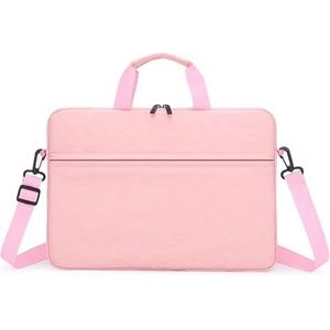 NBHDWF Laptop draagtas past voor 13-15 inch laptop en tablet schouderriem duurzame waterafstotende stof business casual school laptop tas, roze, 13 13.3 14 inch