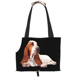 Basset Hound Hond, Zachte Zijde Reizen Huisdier Carrier Tote Handtas Draagbare Kleine Huisdier Carrier Schoudertas