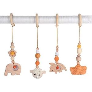 Stylebest Houten speelboog voor baby's babygym met 4 stuks hanger babyspeelgoed gemaakt van hout baby gymnastiek actief speelgoed