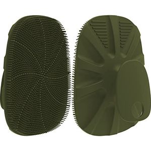 HieerBus Siliconen lichaamsschrobber douchebadborstel voor het voeden, reinigen en exfoliëren van vrouwen en mannen - antislip handvat, goed schuimen, duurzaam en gemakkelijk schoon te maken,
