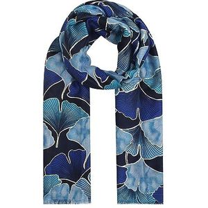 Ever Bloom Dames sjaal met bloemenpatroon voor winter herfst, elegante halsdoek, dekensjaal wintersjaal warm licht, bloemenprint doeken, blauw, Eén Maat