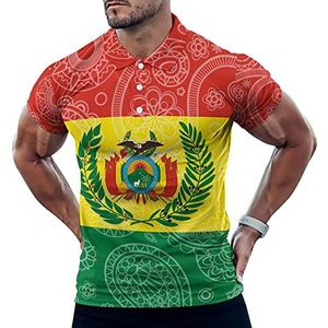 Bolivia Paisley Vlag Grappige Mannen Polo Shirt Korte Mouw T-shirts Klassieke Tops Voor Golf Tennis Workout