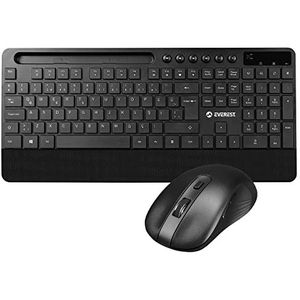 Lunatic Enanerest KM-9676 Zwart Multimedia Tablet-Telefoon Stand Polsband Pijnverlichting Lange Afstand Draadloze Clanane Muis Set, Lunatic