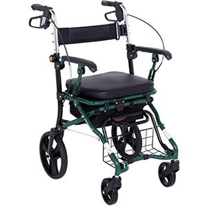 Staande opvouwbare rollator met wielen rugleuning zitting en gewatteerde armleuningen draagbare loophulpmiddelen voor senioren en volwassenen