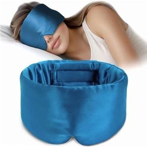 2 stuks zijden slaapmasker zachte drukloze slapende moerbei voor ooghuid anti-rimpels voor slaap (blauw)