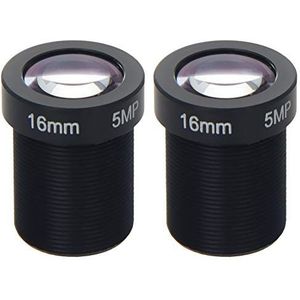 Othmro Camera Lens 5MP 16mm, F2.0 M12 Mount Handmatige Lens voor CCTV Camera 2 STKS