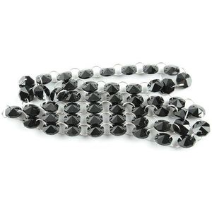 Tuin Suncatchers 5m/50m zwarte kleur kristal 14mm kralen met strengen voor bruiloft slinger woondecoratie handgemaakte hanger kettingen (kleur: zilveren ringen, maat: 50 meter)