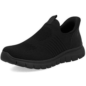 Rieker Slip-on sneakers voor heren, B6659, halfhoge schoenen, zwart (01), 40 EU