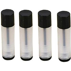 25 stuks lippenbalsembuizen containers 5 g helder lichaam met twist bodem en dop, lege hervulbare plastic doe-het-zelf lippenstift lipgloss containers Chapstick buis krijt pijp fles (zwart deksel)