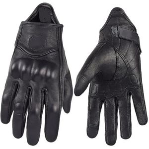 LSHIJI Motorhandschoenen Vrouwen Motorhandschoenen Zomer Ademend Moto Handschoenen Retro Volledige Vinger Fietshandschoenen Zwart, Bruin, Roze XS-XXL Motorhandschoenen (zwart, XL)