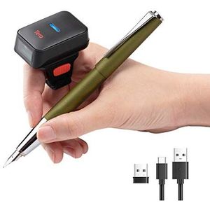Tera Bluetooth 1D Mini Vinger Barcode Scanner Draadloze Ring Barcode Scanner CCD Draagbare Draagbare Streepjescodelezer Snel Scannen voor Scherm Digitale 1D Barcodes Werk met Windows Mac OS, HW0011