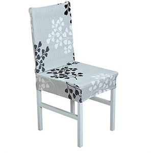 XYWHPGV Patroon Stoel Cover, Eetkamerstoel Cover Parson Stoel Hoes Barkruk Hoogte Cover Seat Protector Home Decor voor Keuken/Feest/Bruiloft/Eetkamer Grijs, Zwart, Wit(5949d 0a6e0 1762d 09926 f1bac 5