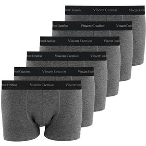 Vincent Creation Set van 6 boxershorts, boxershorts, onderbroeken, retroshorts voor heren, antraciet, L