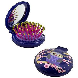 Pylones haarborstel spiegel 2-in-1 – Lady Retro Blue Owl