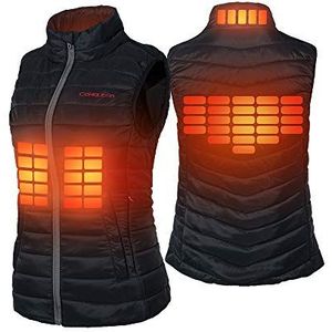 CONQUECO Verwarmd Vest Slim Fit Elektrische Verwarming Gilet Met Batterij Pack in Winter Warm voor Outdoor Camping Wandelen Jacht (L, Dames)