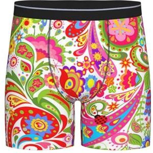 GRatka Boxer slips, heren onderbroek boxershorts, been boxer slips grappig nieuwigheid ondergoed, kleurrijke bloemen bloem paisley, zoals afgebeeld, XXL